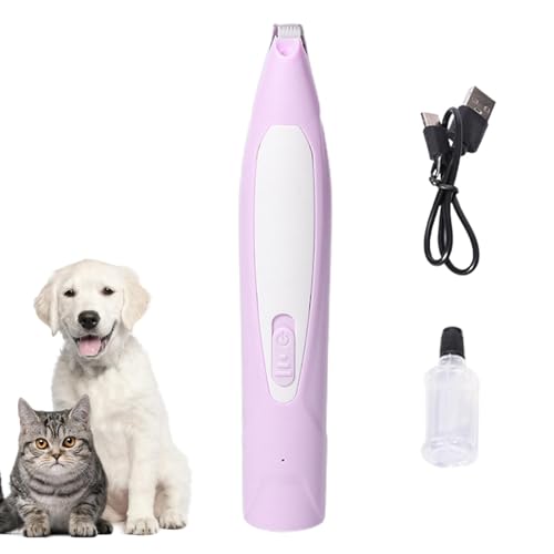 Recortadora de pelo de pata de perro, afeitadora suave para mascotas, herramienta de aseo sin pelo atascado, cortadora eléctrica de ruido para mascotas, iluminación auxiliar LED, recortadora de