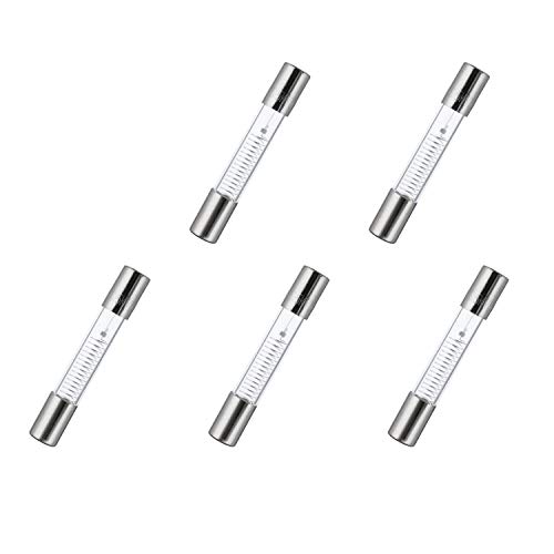 BOJACK 700 mA 5 KV 6 x 40 mm Fusibles de protección de horno de microondas de alto voltaje de soplado rápido 0.24 x 1.6 pulgadas 0.7 amp 5.000 voltios Fusible de tubo de vidrio (paquete de 5 piezas)