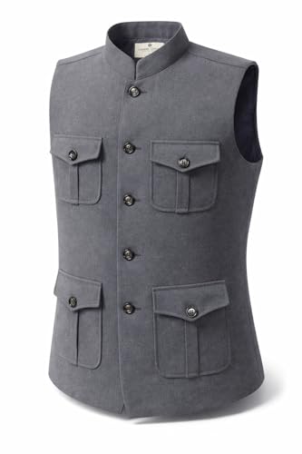 Image of LATEST CHIKAN Men's Nehru Jacket | Ethnic Waistcoat with Mandarin Collar | Premium Textured Fabric | Party, Wedding
