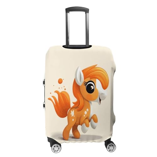 Carry on Luggage Cover Cute Orange Pony Suitcase Covers for Luggages Tsa Approved Travel Luggage Sleeve Protector Elastic Suitcase Protector Anti-Scratch Washable Fits 19-30 Inch Case -XL4