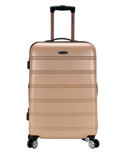 Image of Rockland Santa Fe Hardside Spinner Wheel Luggage, Champagne, 24 inch Medium, Melbourne Hardside Expandable Luggage With Spinner Wheels