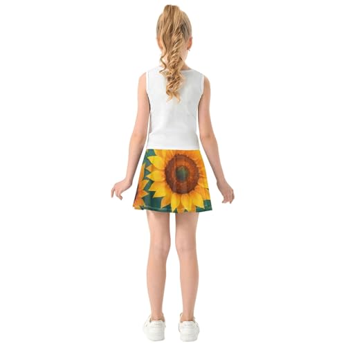 Vintage Sunflowers Rustic Girls' Shorts Athletic Skorts Tennis Skirts for Kids Cheer Butterfly Skirt 3t4