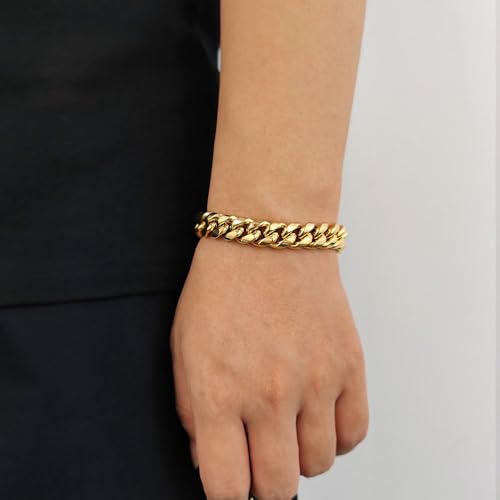 Solid 18K gold bracelet suitable for both men and women, Miami Cuban bracelet, Valentine's Day, birthday, Christmas gift box packaging, mesh bracelet3