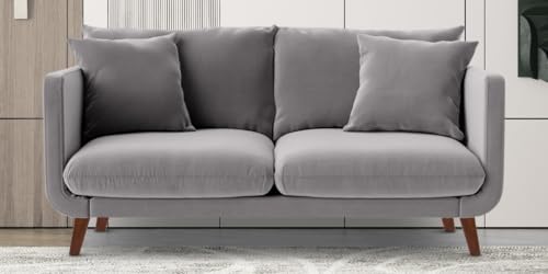 Image of Rejol Velvet 2-Seater Sofa Luxurious Comfort for Living Rooms and Offices (Grey, 2 Seater)
