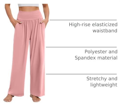 Image of Gracyoga Wide Leg Yoga Pants for Women Casual Loose Cozy Sweatpants High Waisted Lounge Pajama Flowy Pants With Pockets
