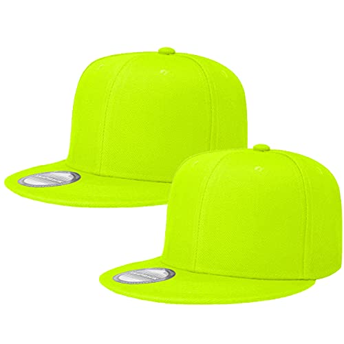Image of Classic Snapback Hat Cap Hip Hop Style Flat Bill Blank Solid Color Adjustable Size