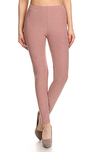Image of Leggings Depot Women's High Waist Leggings Soft 1 inch Waistband Solid Pants - Regular, Plus, 1X3X, 3X5X