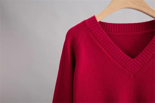 Women Cashmere Knitted Sets Loose V Neck Sweater Carrot Pant 2 Pieces Outfit Tracksuits2