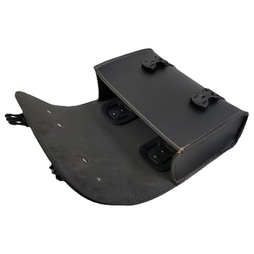 Alforja lateral y alforja trasera para motocicleta de cuero sintético con bolsa de almacenamiento miniatura 1