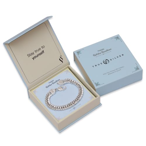 Image of TRUESILVER ACPL 925 Sterling Silver BIS Hallmarked Bracelet for Men | Pure Silver Jewellery for Wedding Anniversary Birthday