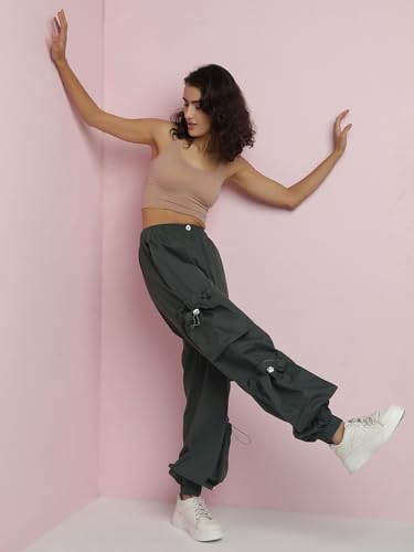 Image of KOTTY Women's High Rise Relaxed || Straight || Joggers Fit Cargo's for Pants || Trousers