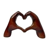 NAFEIMILUN Ballon Hundestatue Skulptur für Die Dekoration Von Wohnzimmer Schlafzimmer Büro Und Homeoffice Kunstharz Kunsthandwerk Herz Aus Holz Mit Maserung