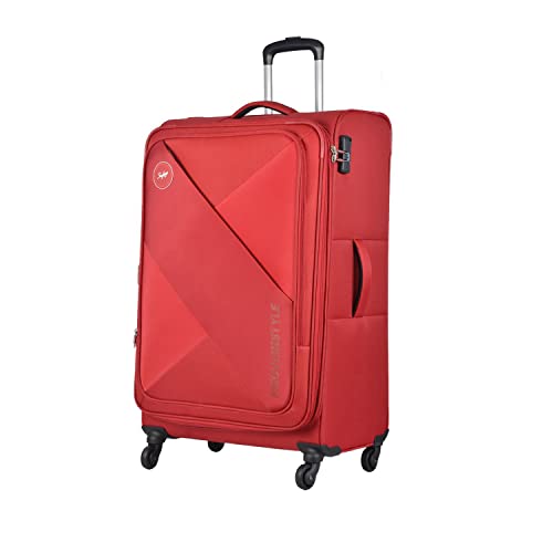 Image of Skybags Polyester Converge Plus 4 Wheel Exp Str Medium Size (H) 5 Years International Warranty Soft Spinner Wheel Trolley Bag (69 Cm, Red)