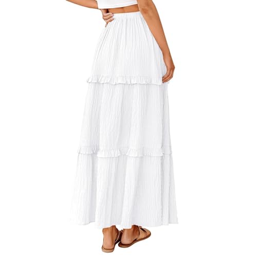 Flowy Long Skirt for Women Summer Elegant High-Waisted Dress A-Line Skirt Cocktail Wedding Guest Flared Beach Dresses2