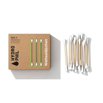 Hydrophil Wattestäbchen aus Bambus - 100 Stück - Nachhaltige Ohrenreiniger ohne Plastik - Nachhaltige Reinigungsstä