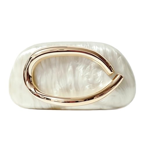 Image of Acrylic Clutch Purse for Women Classic Round Acrylic Evening Handbag Vintage Metal Handlebars Bag for Wedding Party Prom