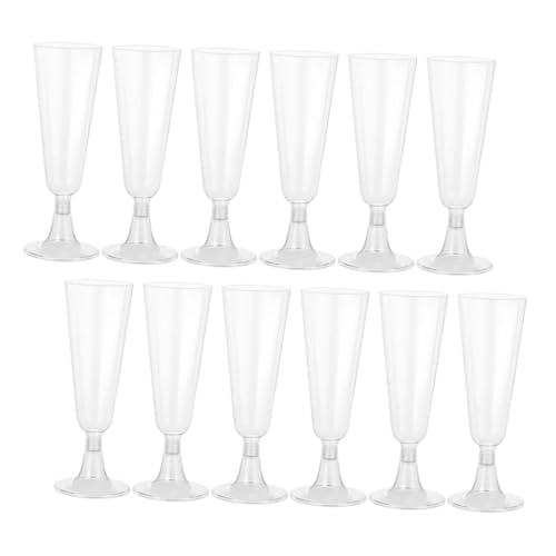 HOUDERCO 24個 使い捨て透明プラスチック香?杯 高脚設計 安定した底部 バーやパーティー向け多用途カクテル ワイングラス