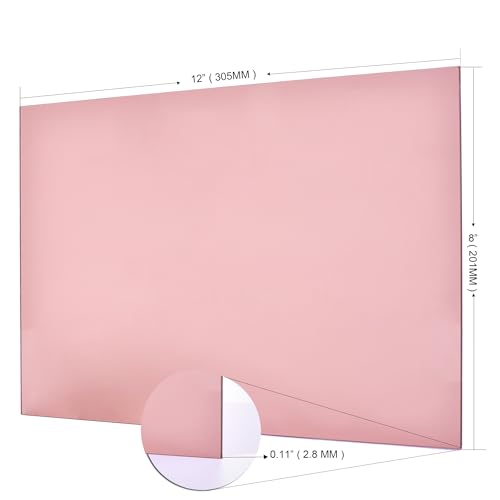 Image of 6 PCS Translucent Light Teal Cast Acrylic Sheets 8 inch x 12 inch x 0.118 inch, Plexiglass Plastic Sheet for Laser Cutting, Engraving Signs, DIY Projects.