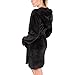 Black Fashion Friday Deals 2023 Womens Fuzzy Robe Mid Length Bathrobe Belted Soft Bath Robes Plush Kimono Robe with Pockets Fall Winter Spa Robes Womens Robe