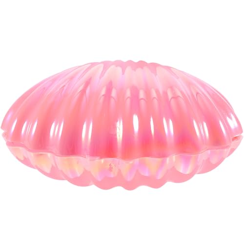 POPETPOP Caja para Joyas Forma de Concha Marina Plástico Color Perla Rosa Tamaño Grande Caja para Dulces Adecuado para Bodas y Fiestas Contenedor Ligero para Regalos y Almacenamiento