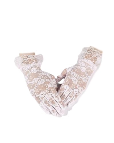 1pair white Lace Gloves，Premium Quality Meets Feminine Design for Women