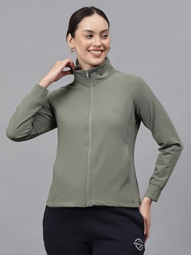 Image of Cantabil Solid Full Sleeves High Neck Regular Fit Women Casual Jacket | Casual Winter Jackets for Women | Ladies Jackets for Winter Wear (P LJKT00101 MINTGREEN)