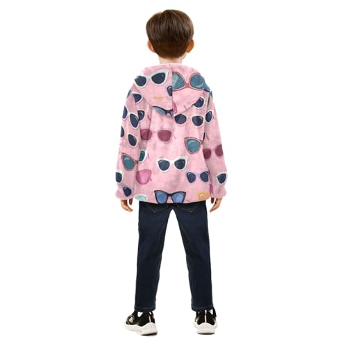 Sunglasses Girls Fleece Jacket Girls Fall Jacket Girls Zip Up Hoodie Girls Sherpa Jacket 2-10T4