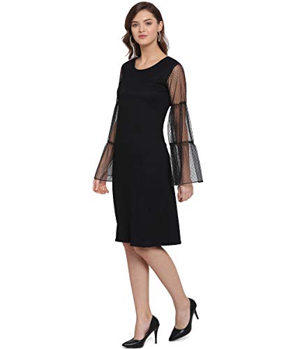 Image of OOMPH! Women's Western & Fusion wear Net A-Line Knee-Long Dress