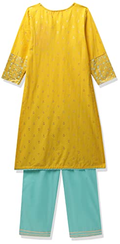 Image of BIBA Girls Cotton Girls Straight Kurta Palazzo Suit Set