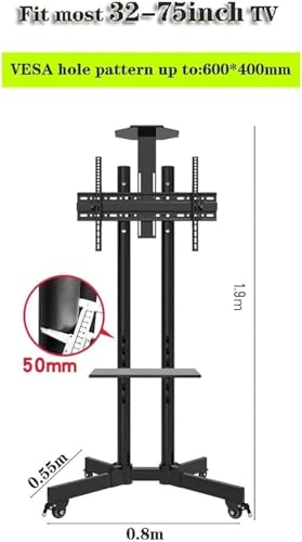Soporte móvil para TV con ruedas y ajuste de altura miniatura 2
