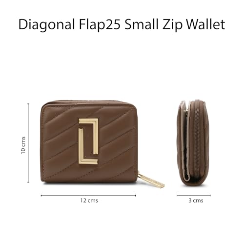 Image of Lavie Luxe Women's Diagonal Flap 25 Quilted Small Zip Wallet | Gift for Women