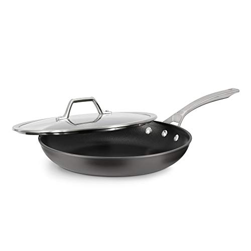 Calphalon 1948249 Signature Hard Anodized Nonstick Covered Omelet Fry Pan, 12", Black