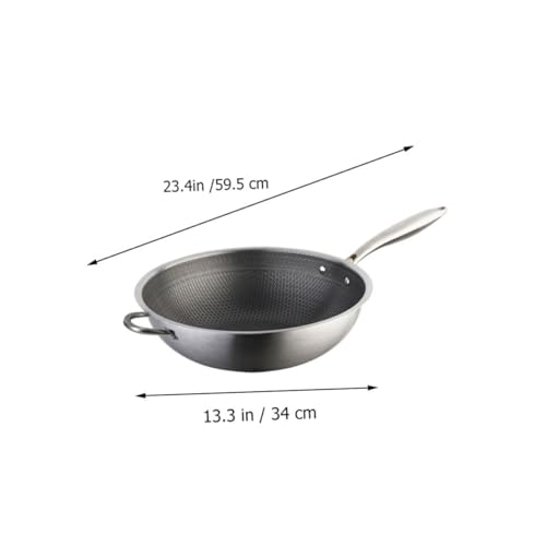 Wok de Acero Inoxidable SHOWERORO con Mango Doble miniatura 2