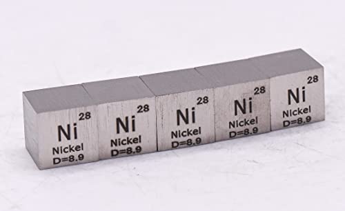 Image of 0.39 inch 10mm Nickel Metal Cube Ni up to 99.9% Pure Periodic Table Element Engraved Density Collection Science Education Display Block Cube + Acrylic Case Box - 1PC