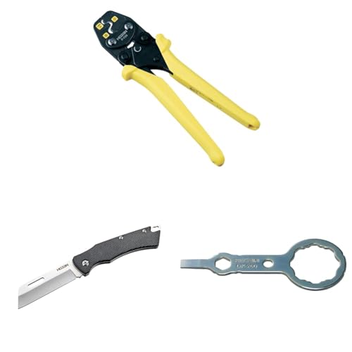 【セット買い】ホーザン(HOZAN) 圧着工具 リングスリーブ用 電気工事士試験に JIS C9711 適合品 成形確認機構付 適応サイズ:「小(1.6×2を含む)」「中」 P-738 + 電工ナイフ ステンレス替刃式で長く付き合える電工ナイフ サビに強い