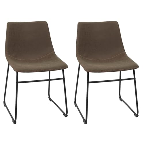 AltoBuy Sandy - Lot de 2 Chaises Coutures Apparentes Marron