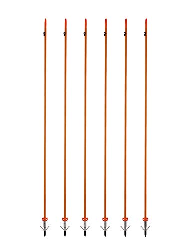 PANDARUS 34inch 8MM Bow Fishing Hunting Arrows Archery Fiberglass Arrows with Safety Slides (Pack of 6)
