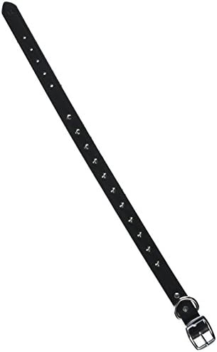 Leather Brothers 100LK-BK24 1 x 24-Inch Regular Spiked Latigo Leather Dog Collar, X-Large, Black image 2