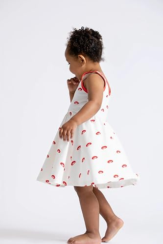 Image of monica + andy Short Sleeve Let's Dance Dress, Organic Cotton Playwear Clothes for Girls, Kids, Toddler & Infant Sizes
