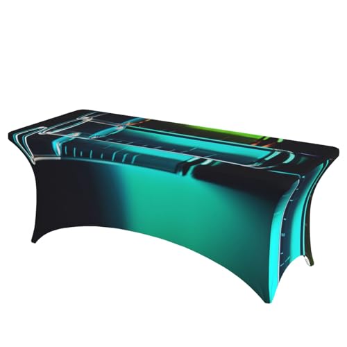Nappe rectangulaire extensible lavable pour dissimuler les tables de banquet - 2