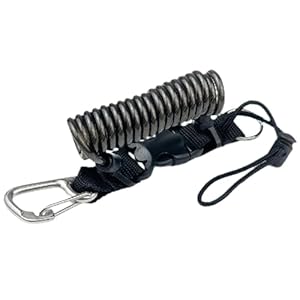 wisoolkic Schnellverschluss Armband mit Metallschnalle und robustem Tauchseil, geeignet für Angeln, Gerätetauchen und andere Outdoor Aktivitäten wie Freitauchen, Schwarz, 30 x 7.5 cm