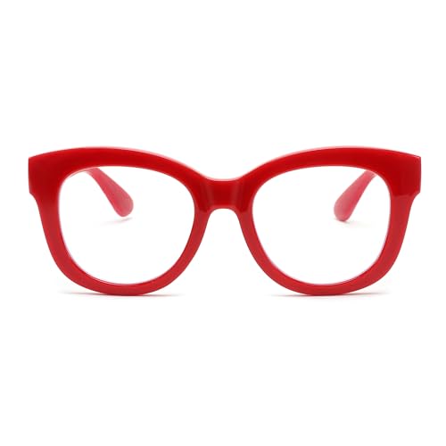 Image of FEISEDY Retro Blue Light Glasses for Women Men, Thick Square Glasses Blue Light Blocking, Anti Glare Digital &Eyestrain B0278