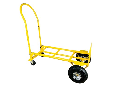 Image of Welbuilt Steel 2 in 1 Multi Truck, Hand Truck(150 kg Capacity), Platform Trolley(200 kg Capacity), Multi-Functional Sack Truck with Inbuilt Hand Grip and Pneumatic Wheels