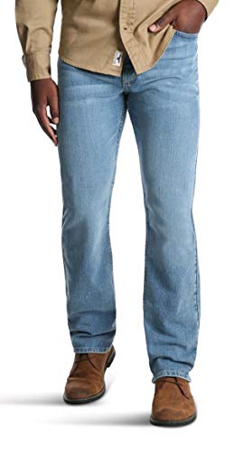 Jean regular fit w/flex homme délavage clair taille 38x32 pantalon denim stretch confortable