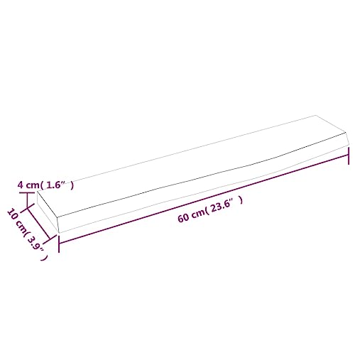 Estantería de pared con madera tratada y balda compacta de roble 60 cm 3