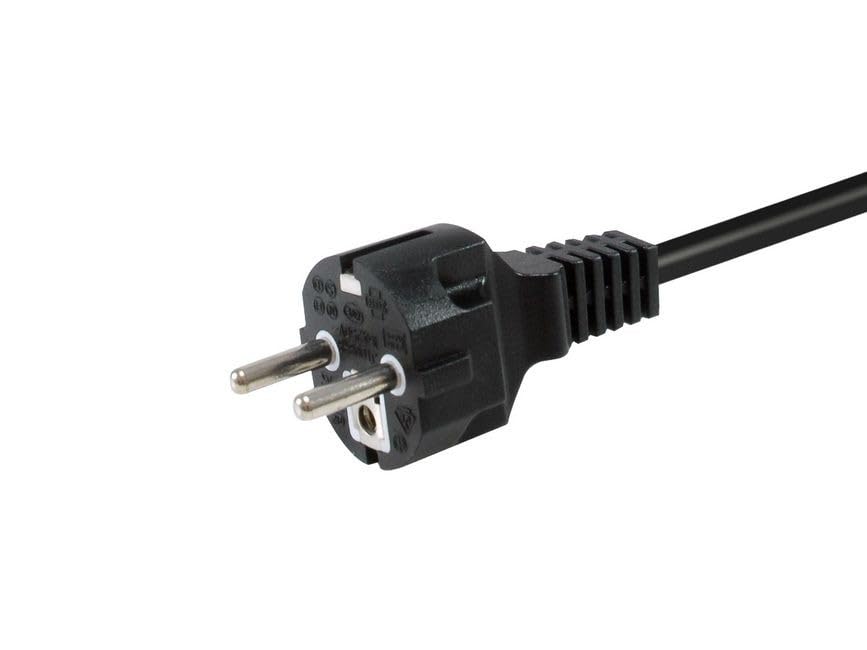 Câble d'équipement flexible Schuko de 3,00m noir avec connecteurs robustes CEE 7/3