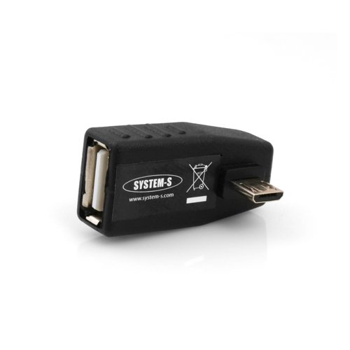 System-S Micro-USB Adapterkabel – 90° Links Gewinkelt, Ca. 27 Cm, Stecker Auf Buchse