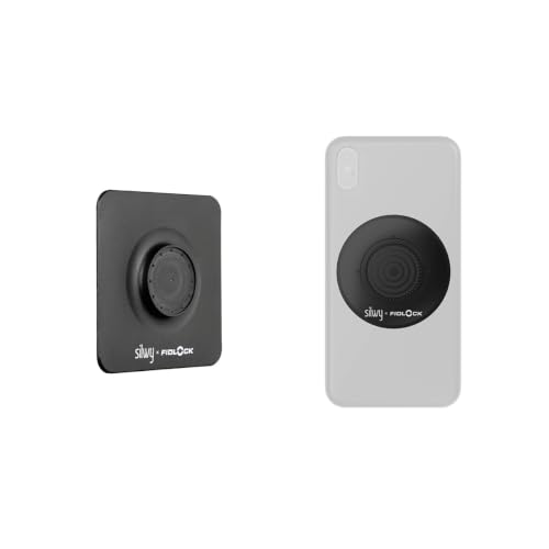 silwy® Magnet-Vacuum-Patch inkl. Vacuum x silwy® Sticky Base | Magnetische Wandhalterung für Smartphones & Tablets bis 800 g | wiederverwendbar, 360° drehbar, inkl. Nano-Gel & 3M-Patch