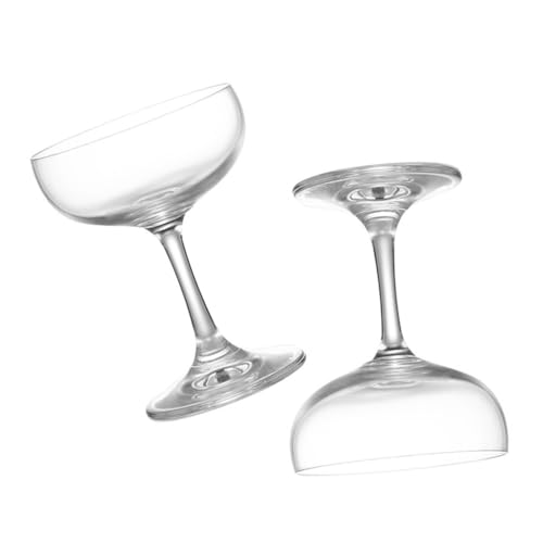 STOBAZA Verres À Martini Rétro En Cristal 10.8 Cm - Ensemble De 2 Verres Cocktail Vintage Pour Fête De Vin Et Bar Avec Design Élégant Et