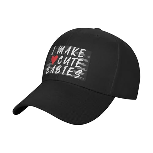 I Make Cute Babies Fashionable Casquette Hat Breathable Adjustable Strap for Comfort Style Black